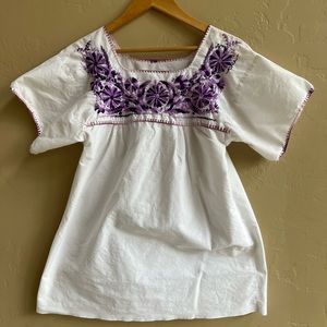 Mexican Handmade Embroidered Blouse Size Medium